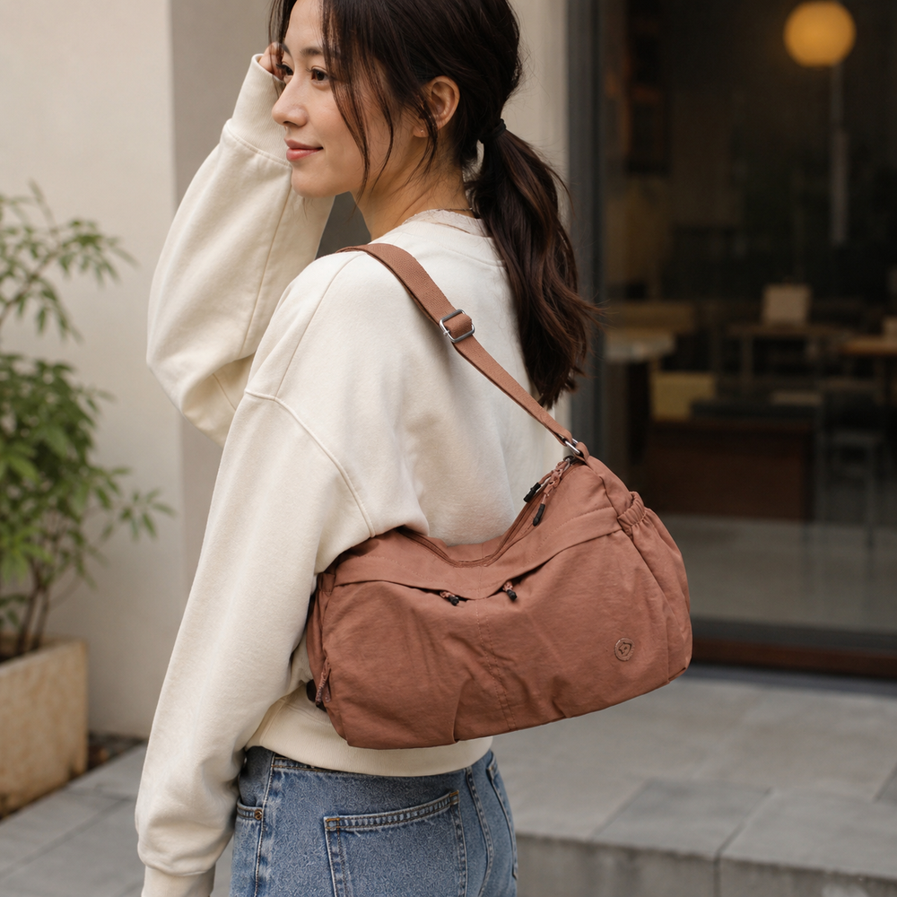 Fabria Ruched Shoulder Bag