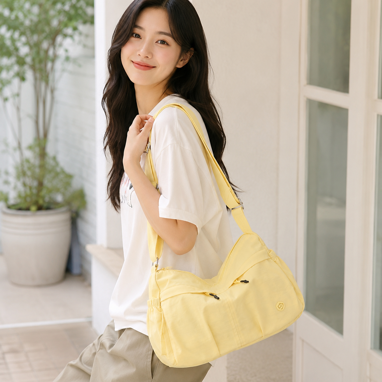 Fabria Ruched Shoulder Bag