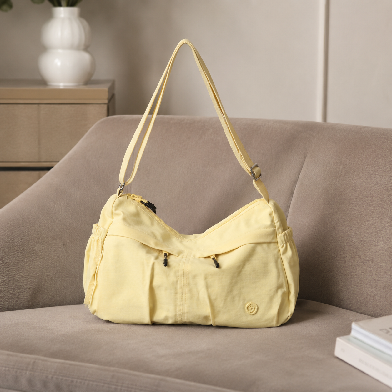 Fabria Ruched Shoulder Bag