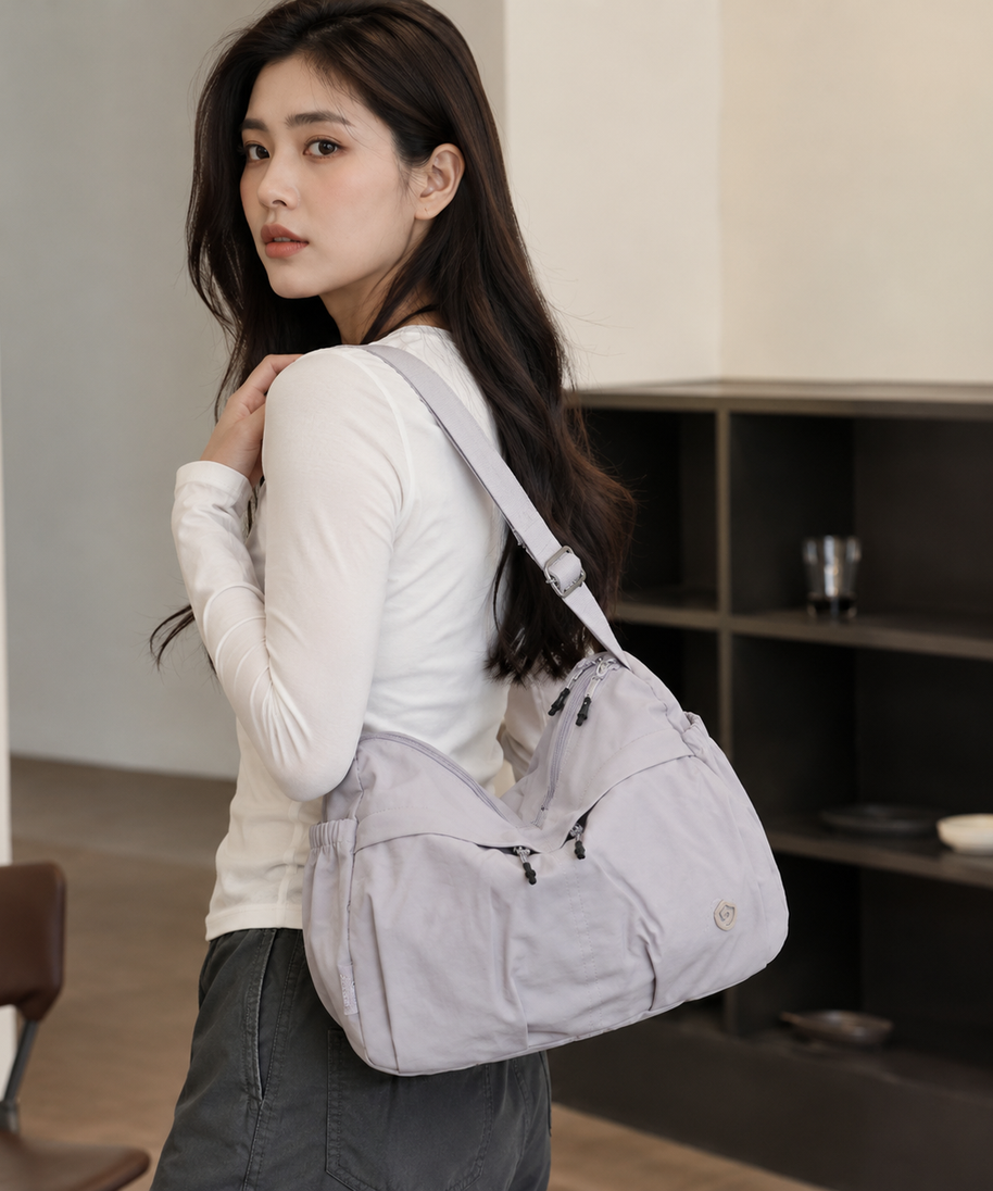 Fabria Ruched Shoulder Bag