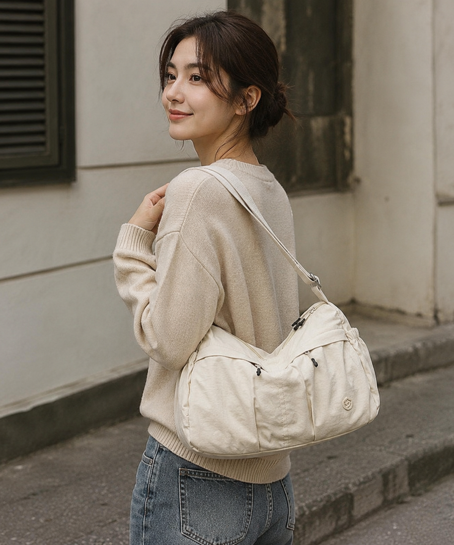 Fabria Ruched Shoulder Bag