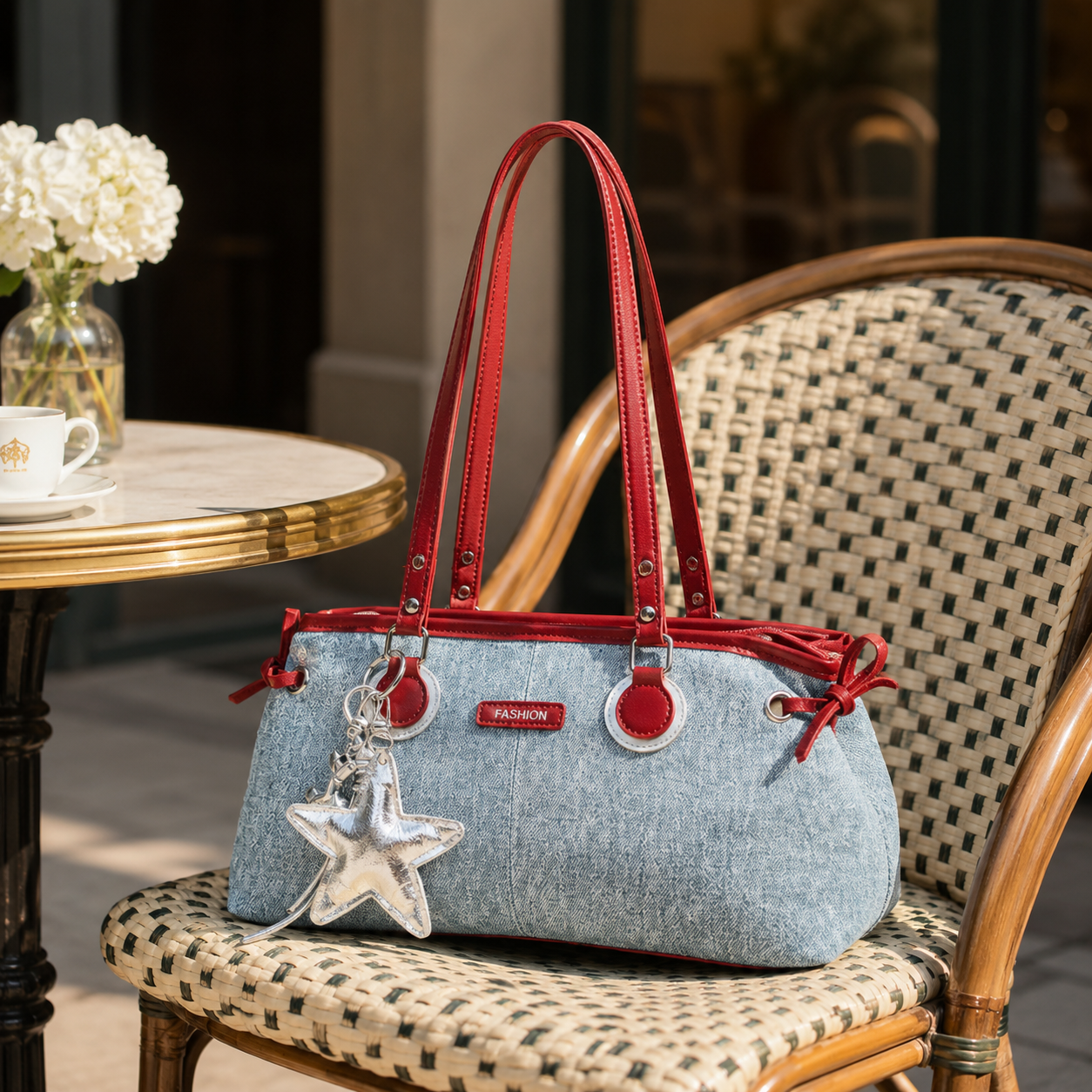 Avelora Contrast Strap Shoulder Bag