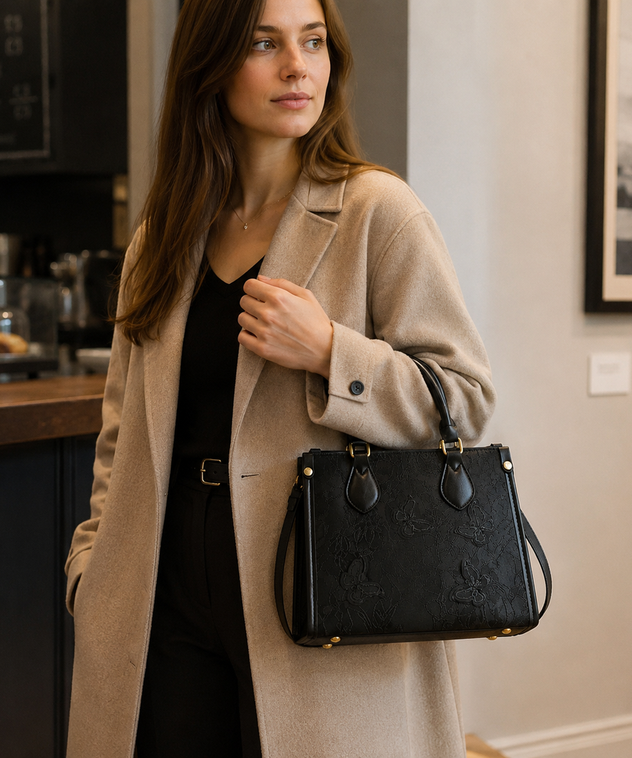 Evarielle Floral Lace Satchel Bag