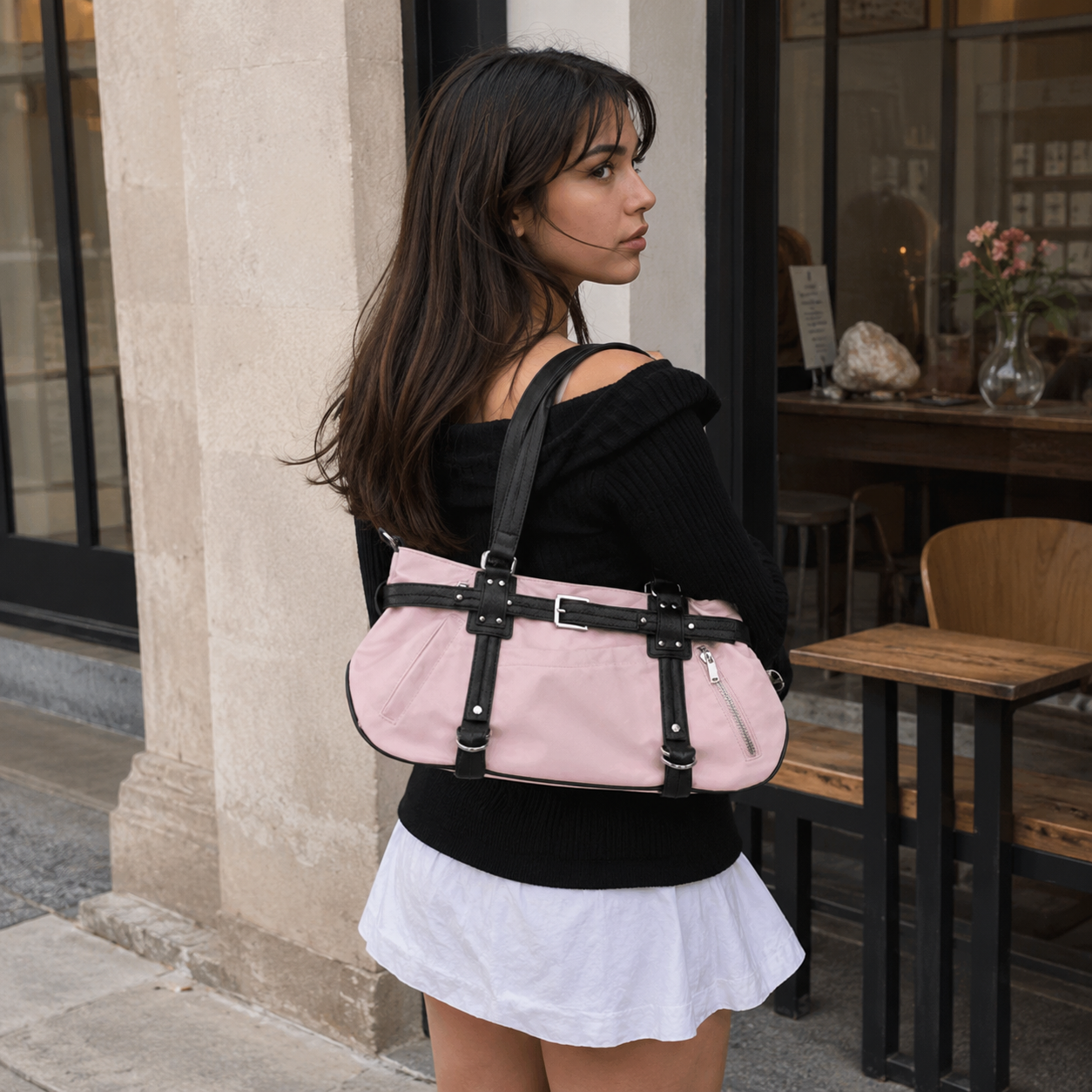 Ombrita Belted Shoulder Bag