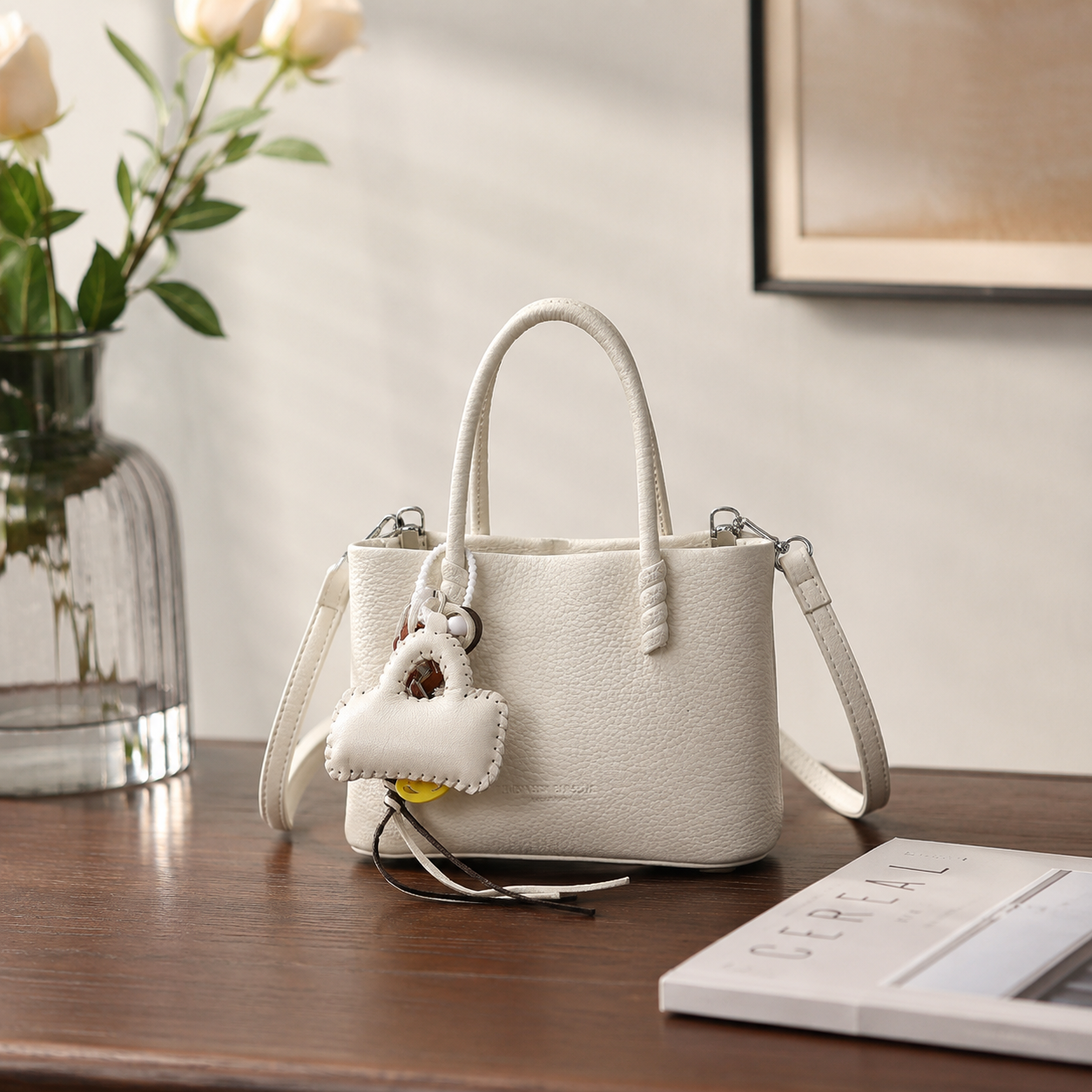 Dolciana Heart Charm Bucket Bag