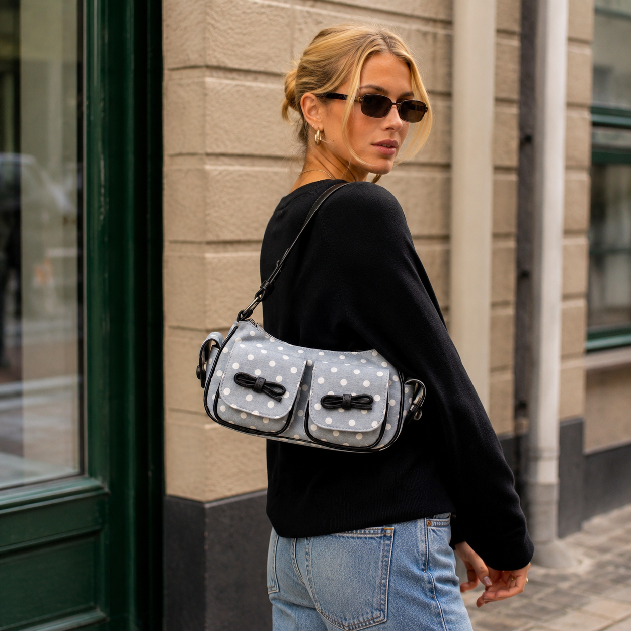 Arquina Bow Pocket Shoulder Bag
