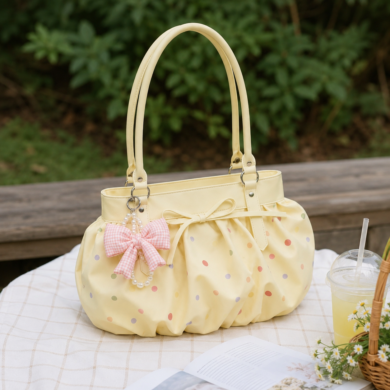 Caspina Polka Dot Shoulder Bag