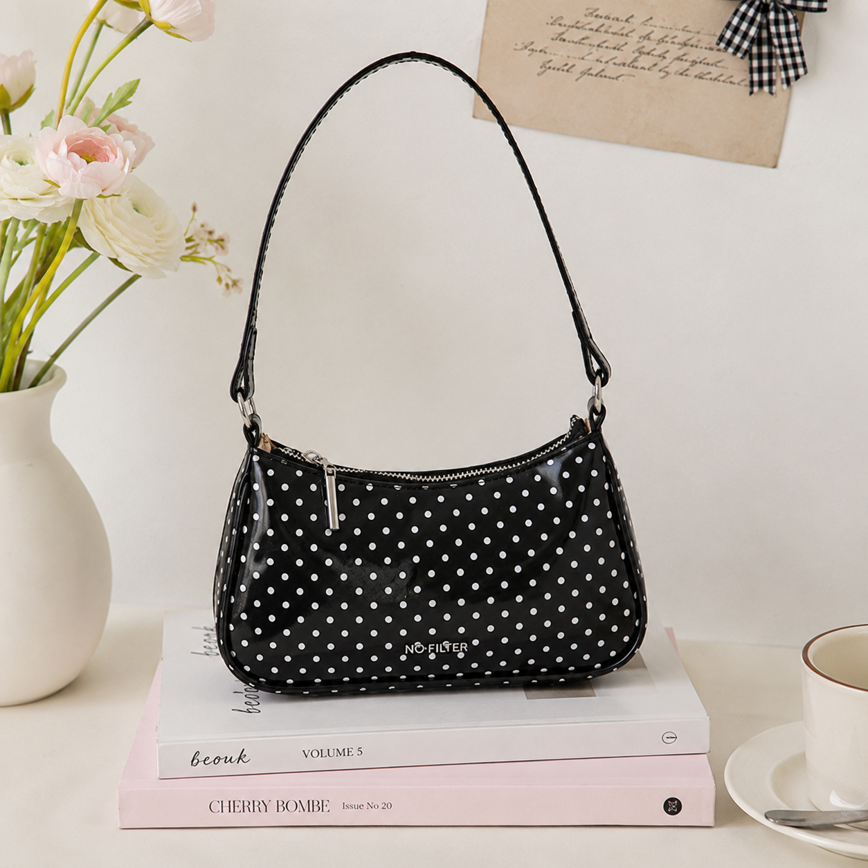 Rubiena Polka Dot Shoulder Bag