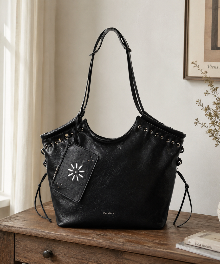 Bravelle Lace-Up Shoulder Bag