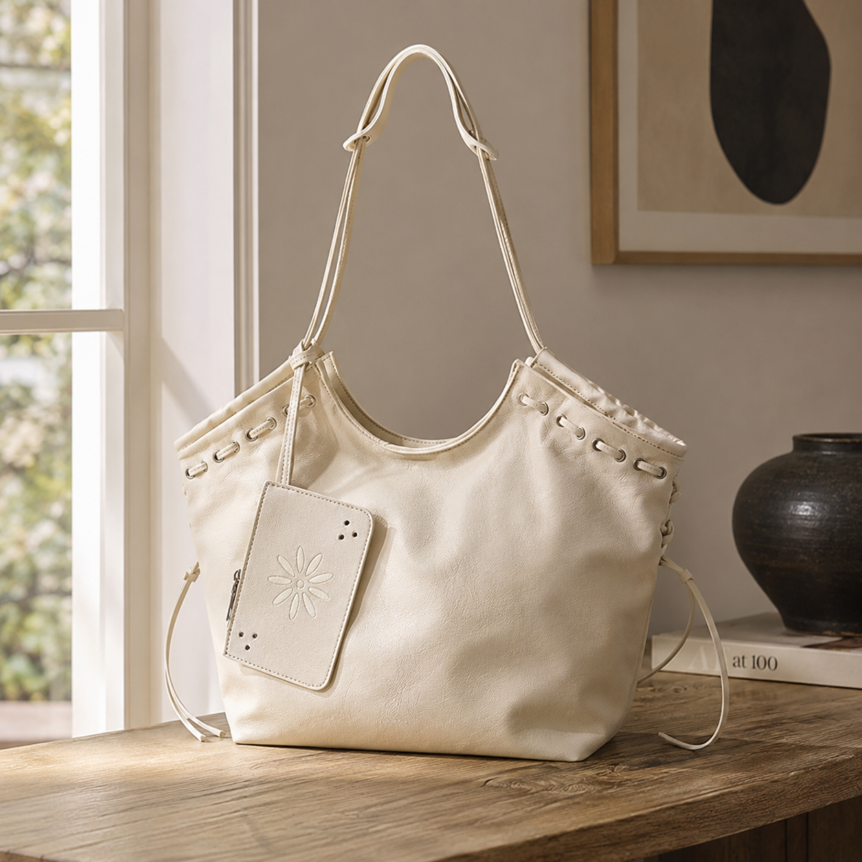 Bravelle Lace-Up Shoulder Bag