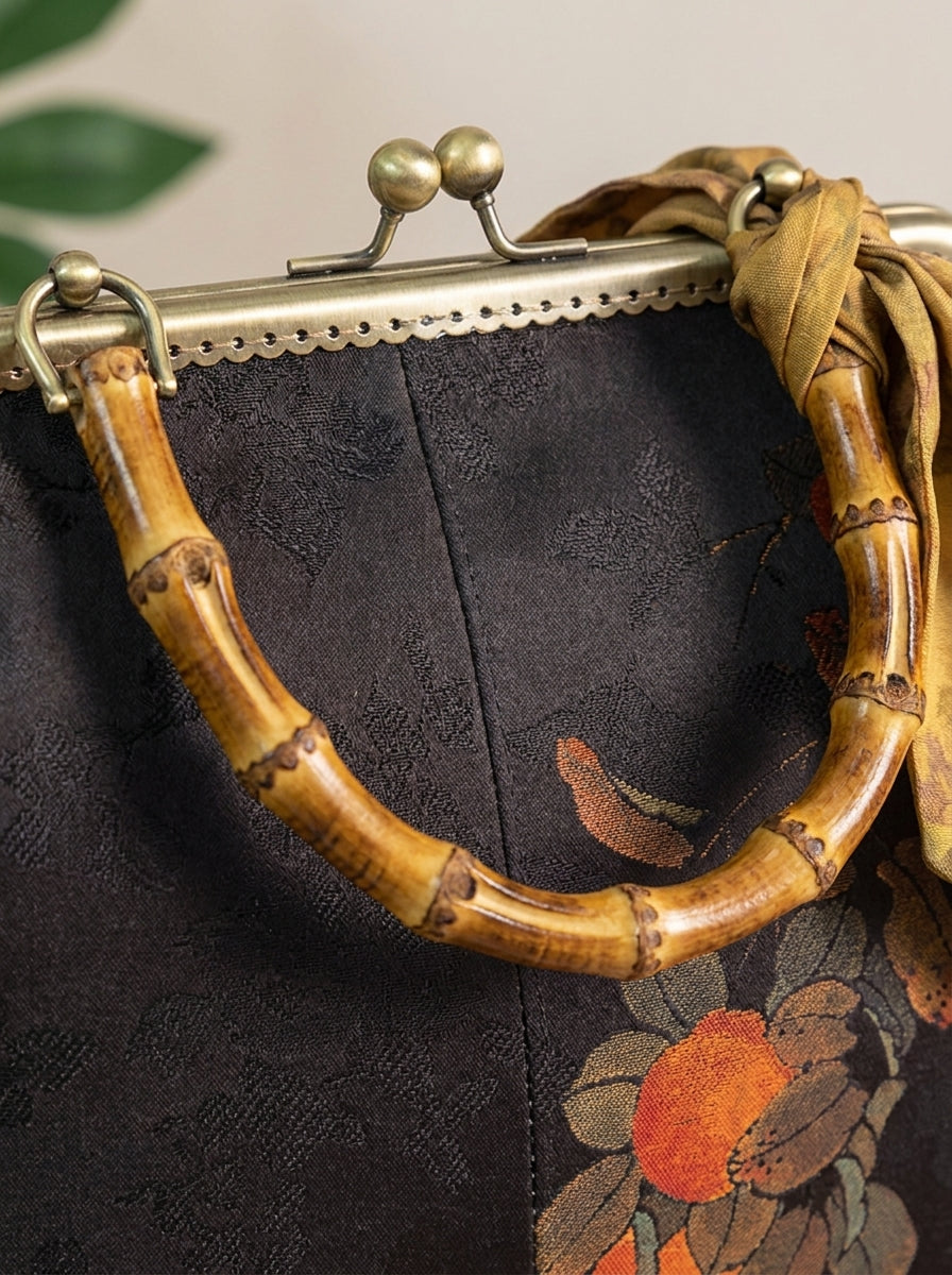 Borsa con manico superiore in jacquard Persimmon