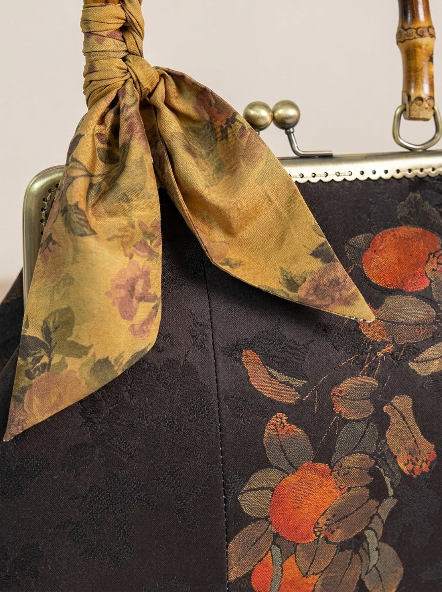 Borsa con manico superiore in jacquard Persimmon
