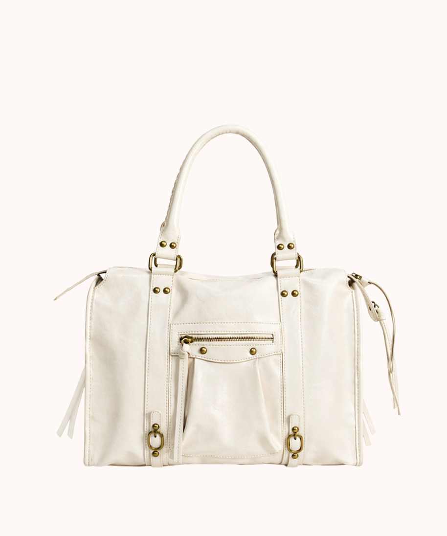 Throttle Studded Top-Handle Bag