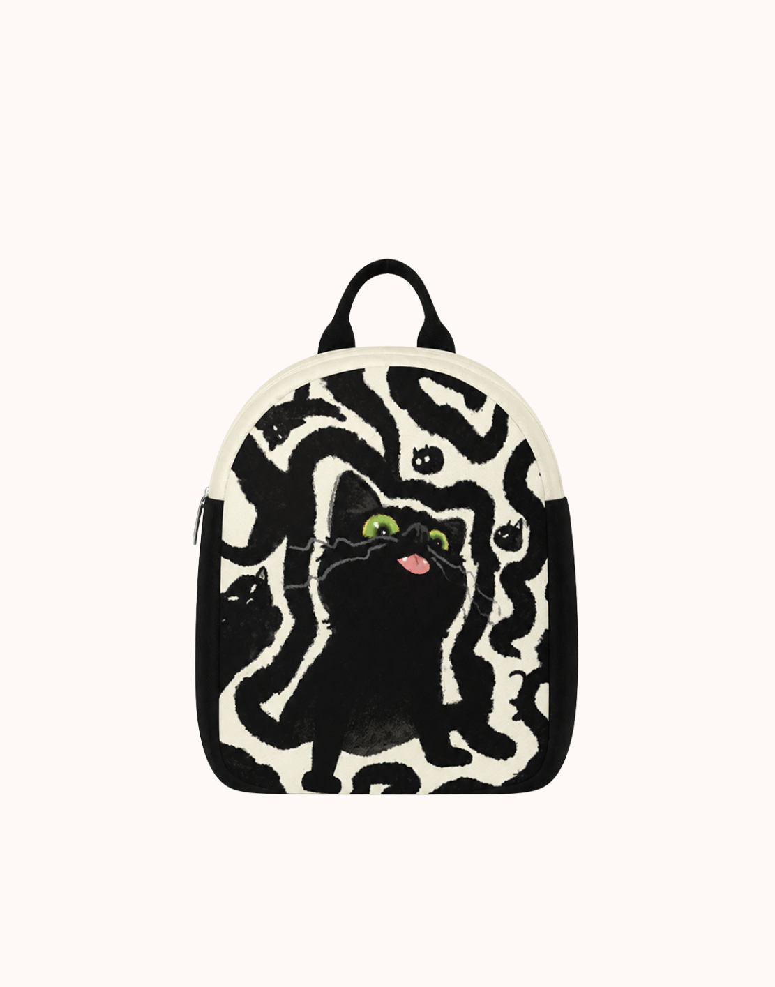 Mochila de lona negra pequeña