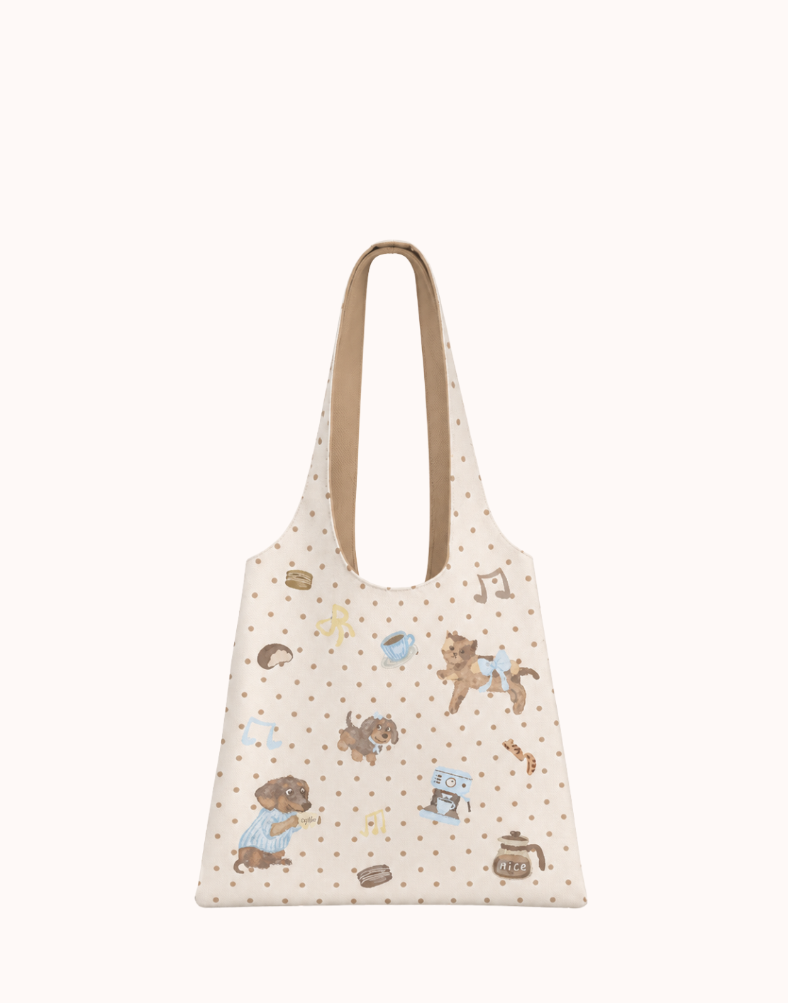 Sac bandoulière en toile « Amis Latte »