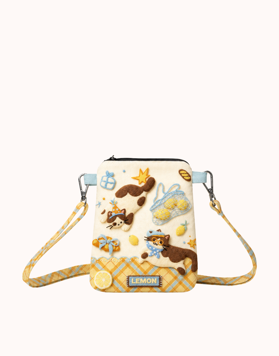 Lemon Kitten Canvas Phone Bag