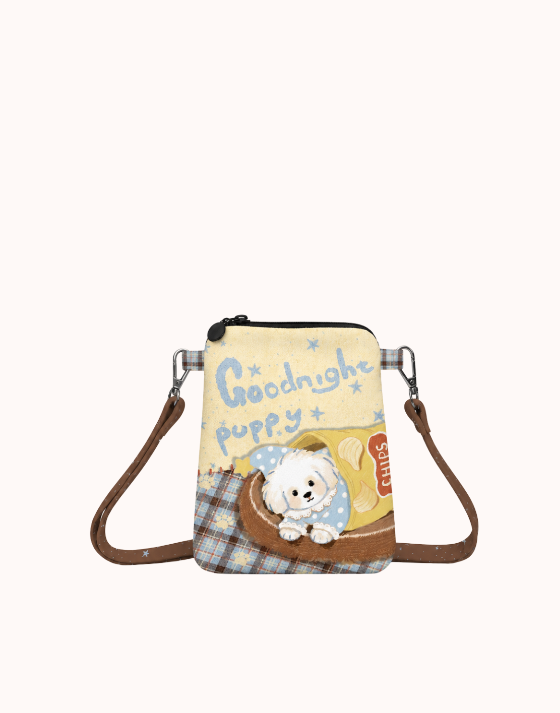 Canvas-Handytasche „Goodnight Puppy“