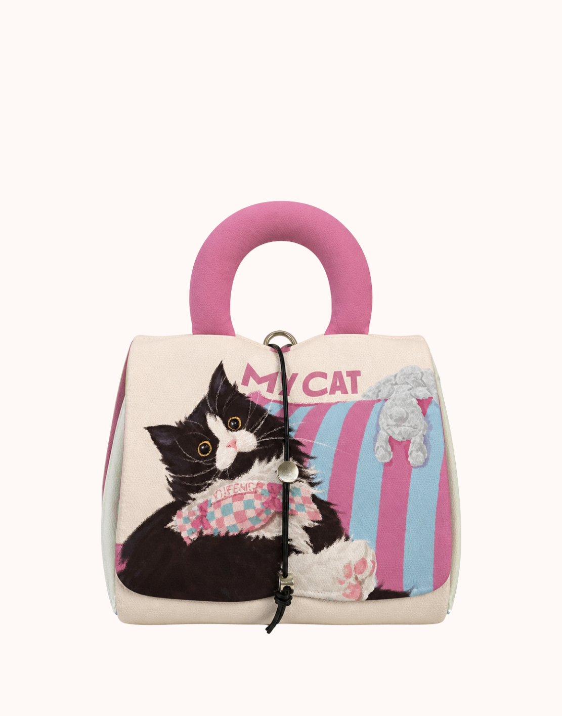 Borsa cosmetica pieghevole in tela Cow Cat and Bunny