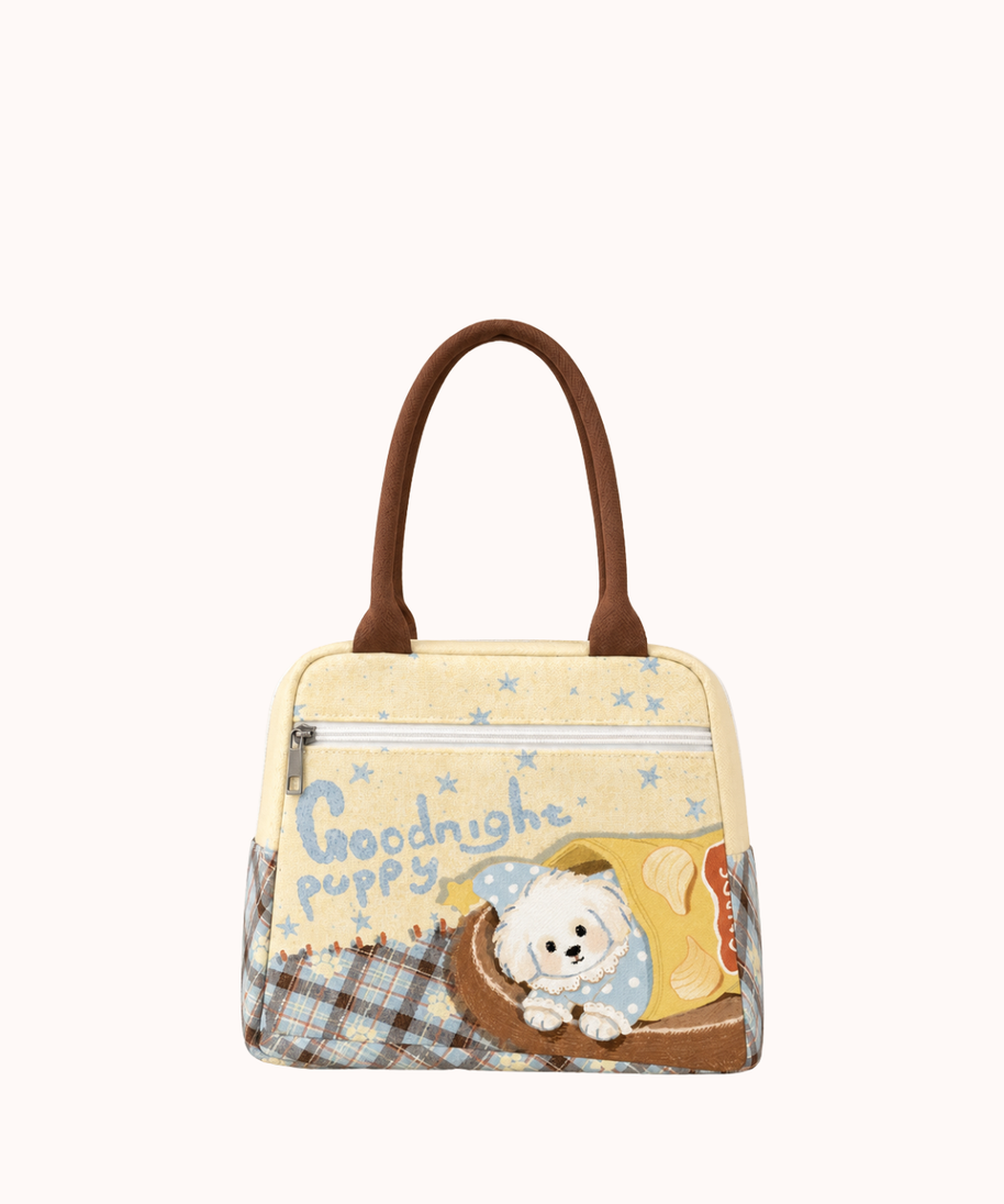 Borsa termica per il pranzo in tela Buonanotte cucciolo
