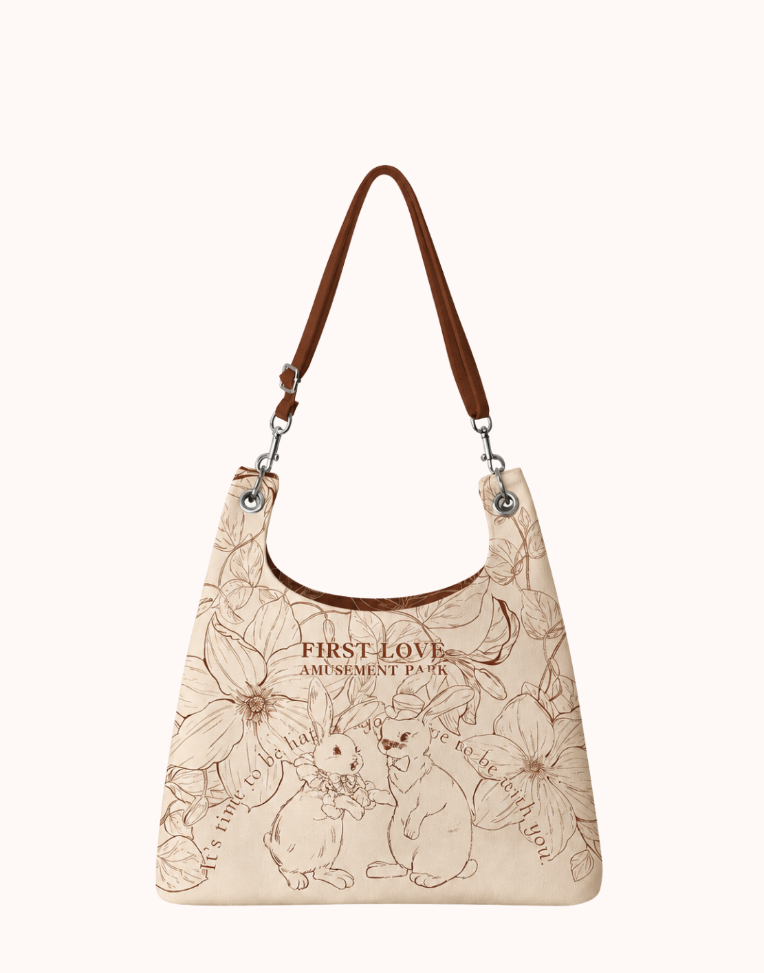 Borsa a spalla in tela First Love Garden