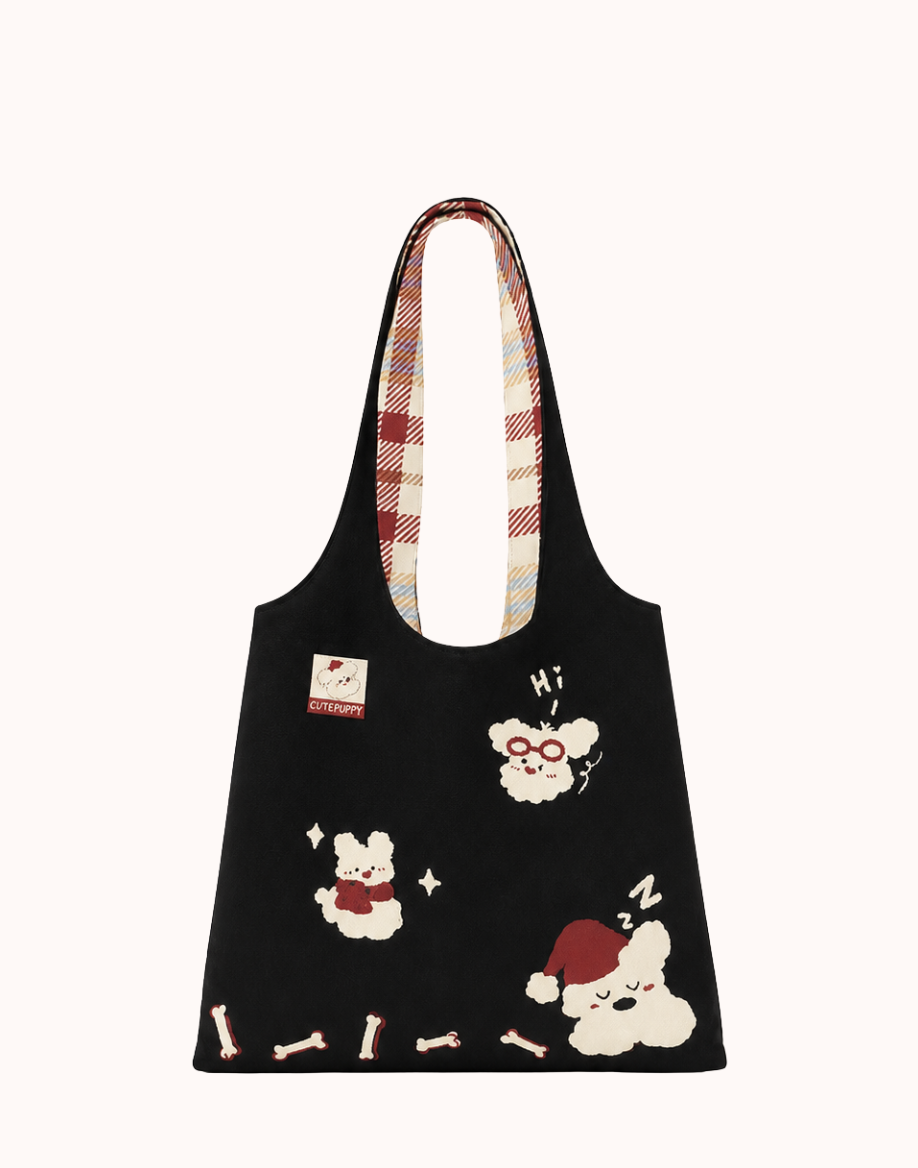 Bolso de hombro de lona Sleepy Westie