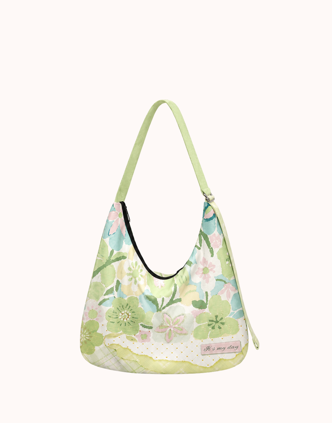 Lime Blossom Canvas Crossbody Bag