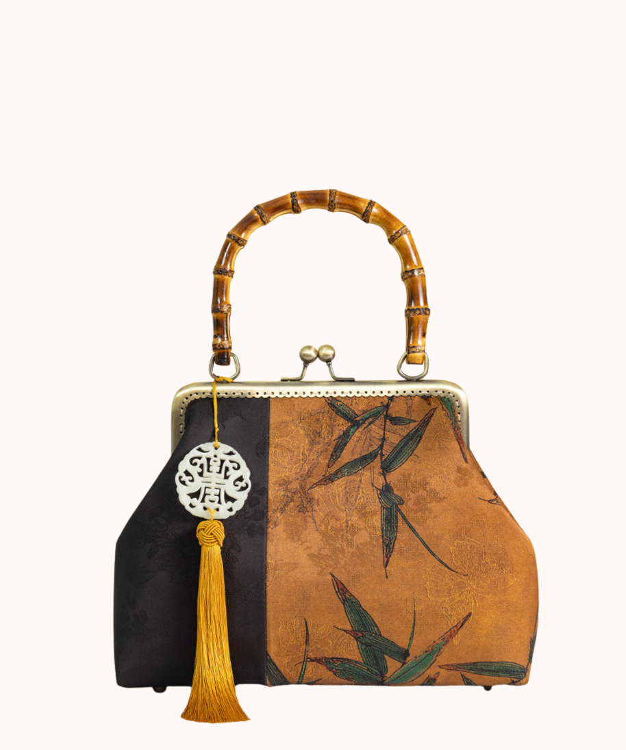 Borsa con manico superiore in jacquard Persimmon