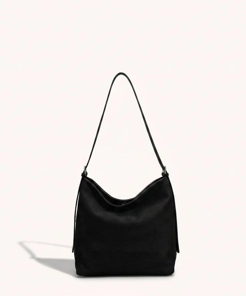 Hazel Shoulder Tote — Brushed Suede | Remove the bg with text of the products and replace the bg with image reference i give and keep the showdow of the products