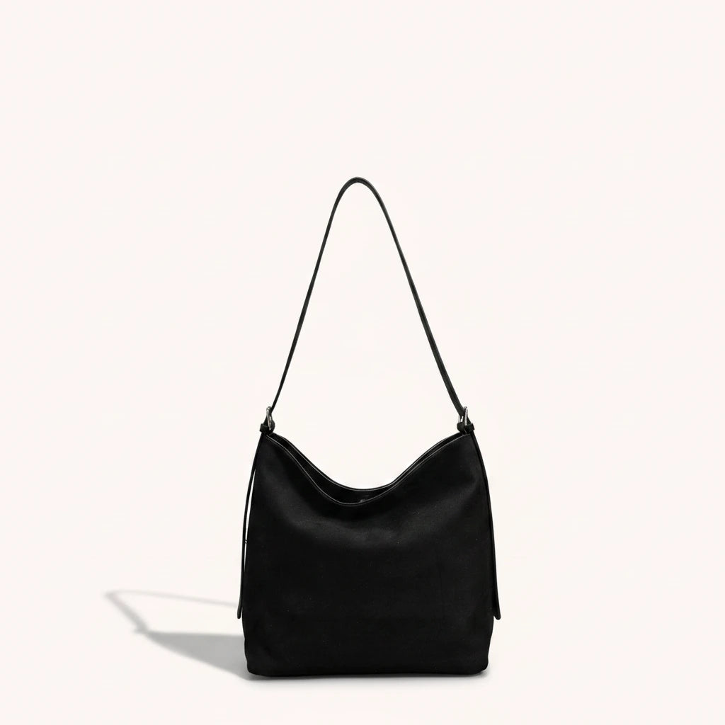 Hazel Shoulder Tote — Brushed Suede | Remove the bg with text of the products and replace the bg with image reference i give and keep the showdow of the products
