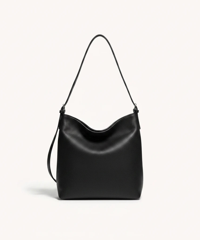 Hazel Shoulder Tote — Brushed Suede | Remove the bg with text of the products and replace the bg with image reference i give and keep the showdow of the products