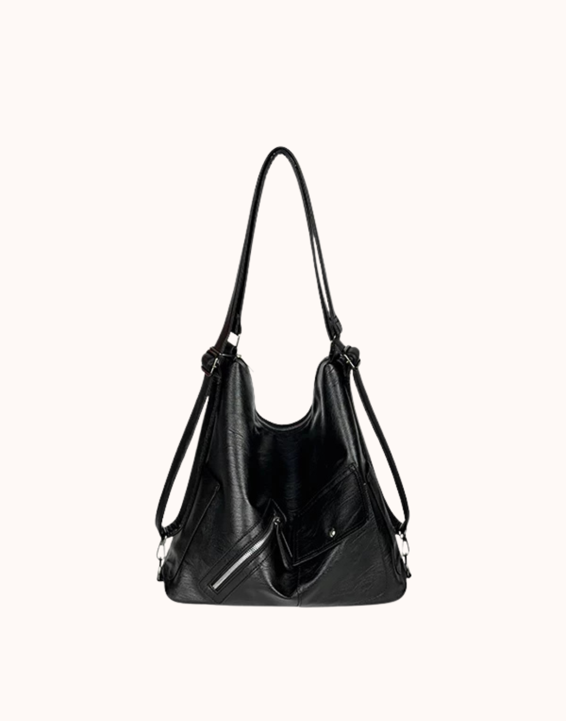 Vintage Soft Leather Backpack Tote Bag