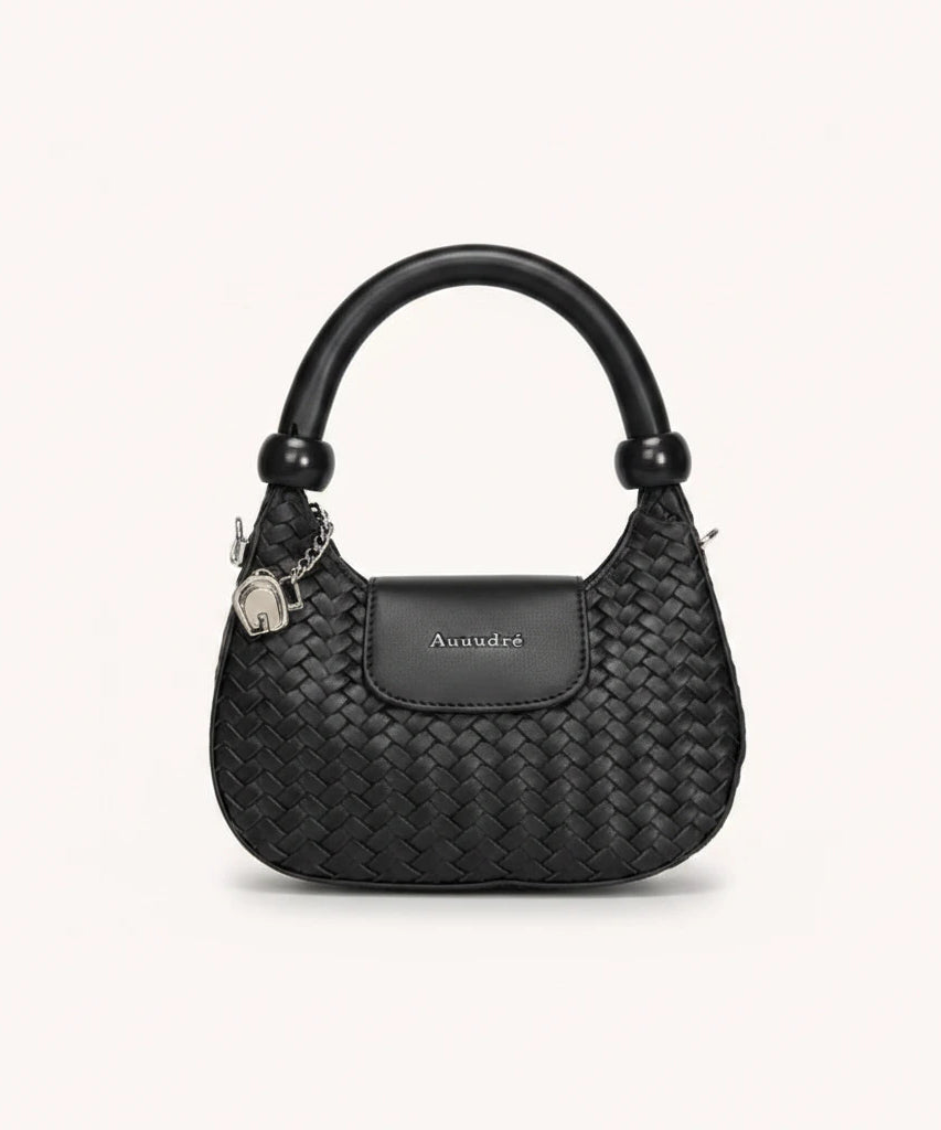 Lattice Top-Handle Bag — Woven | Remove the bg with text of the products and replace the bg with image reference i give and keep the showdow of the products
