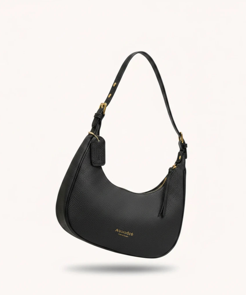 Moon Shoulder Bag — Pebbled | Remove the bg with text of the products and replace the bg with image reference i give and keep the showdow of the products