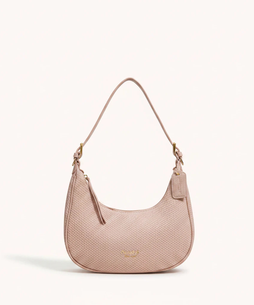 Moon Shoulder Bag — Pebbled | Remove the bg with text of the products and replace the bg with image reference i give and keep the showdow of the products