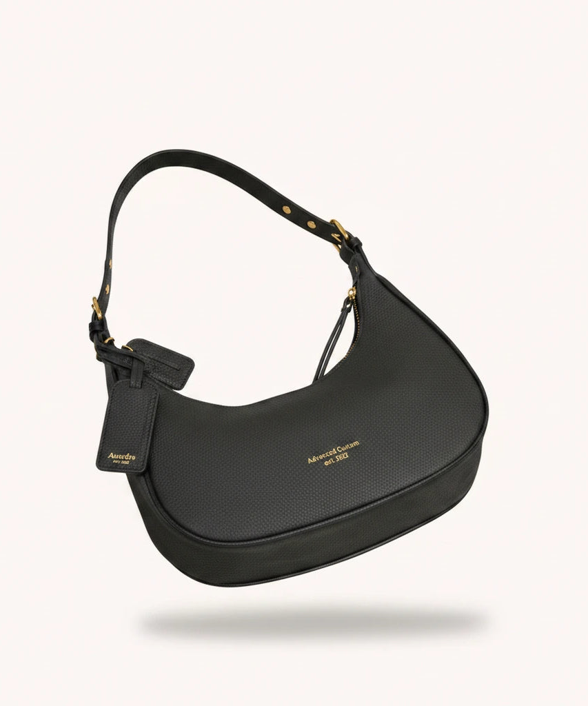 Moon Shoulder Bag — Pebbled | Remove the bg with text of the products and replace the bg with image reference i give and keep the showdow of the products