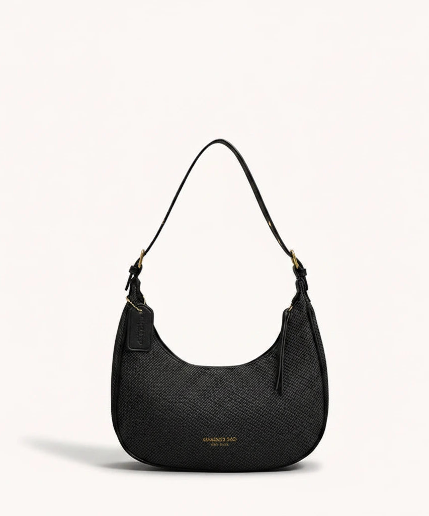 Moon Shoulder Bag — Pebbled | Remove the bg with text of the products and replace the bg with image reference i give and keep the showdow of the products