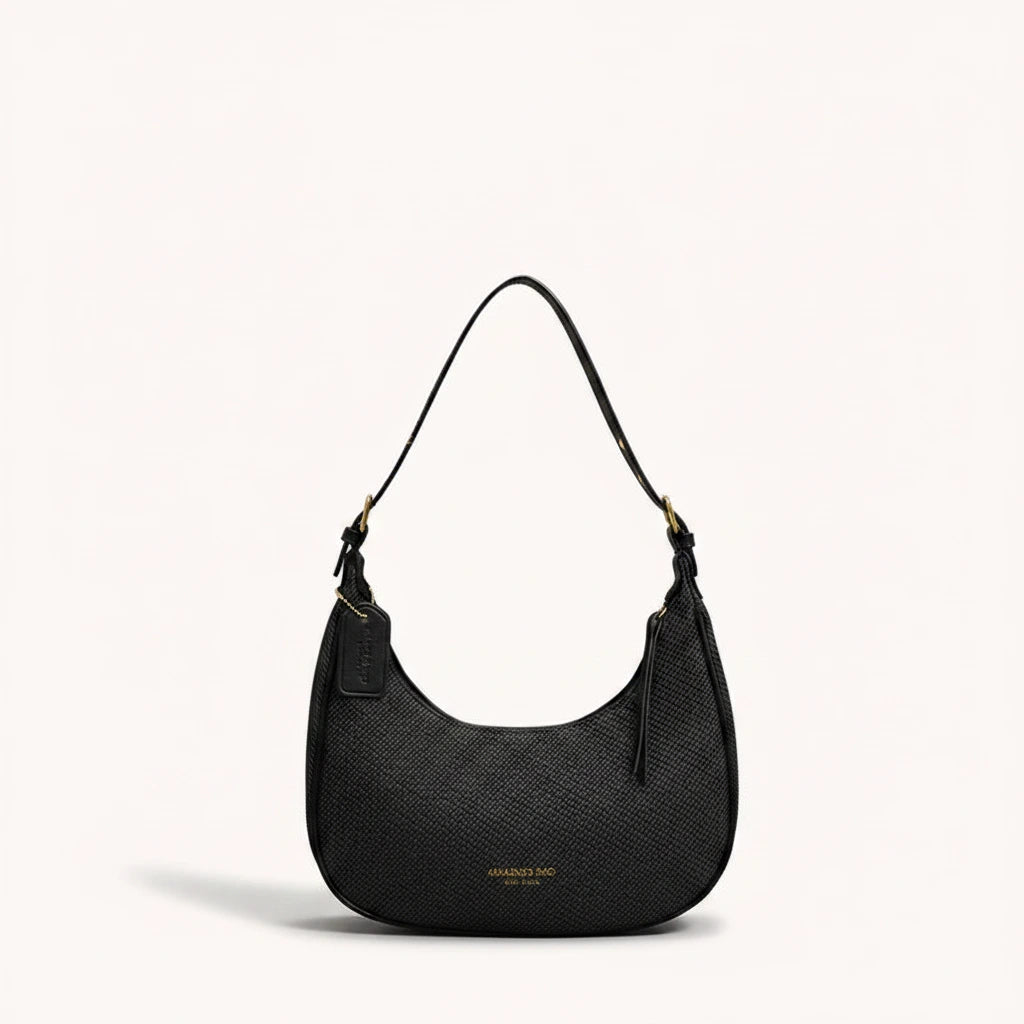 Moon Shoulder Bag — Pebbled | Remove the bg with text of the products and replace the bg with image reference i give and keep the showdow of the products