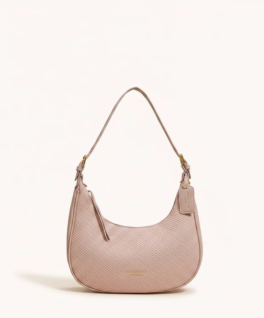 Moon Shoulder Bag — Pebbled | Remove the bg with text of the products and replace the bg with image reference i give and keep the showdow of the products