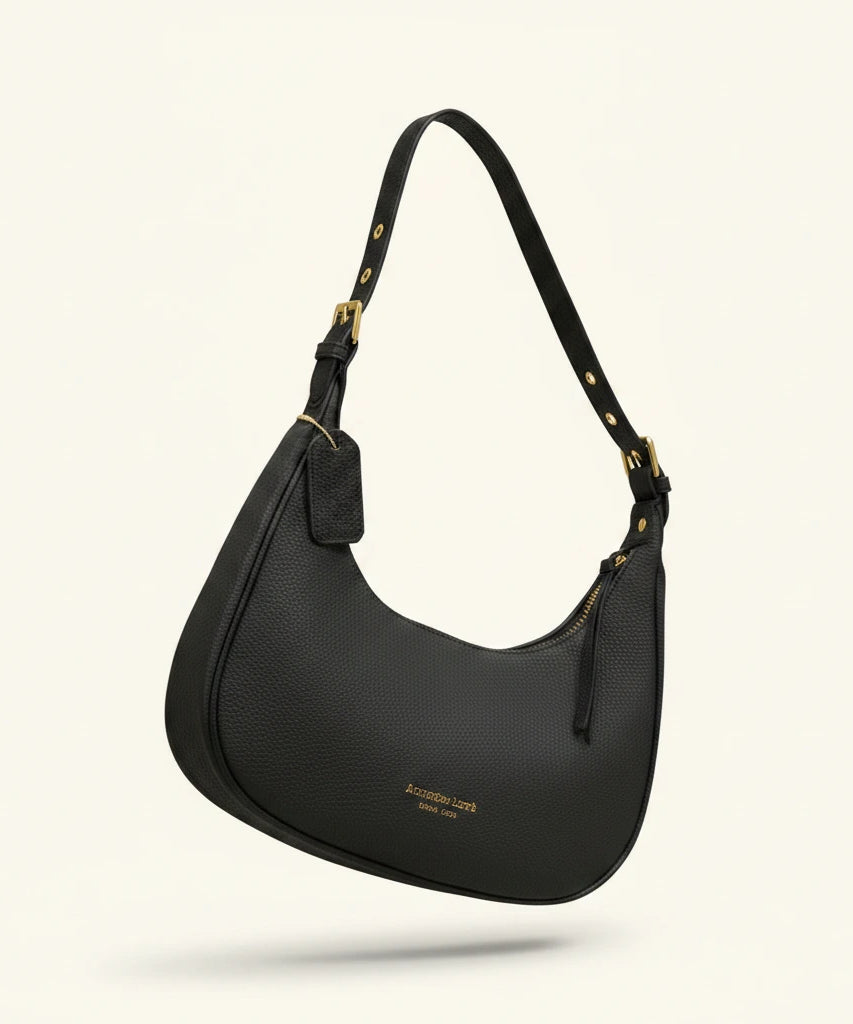 Moon Shoulder Bag — Pebbled | Remove the bg with text of the products and replace the bg with image reference i give and keep the showdow of the products