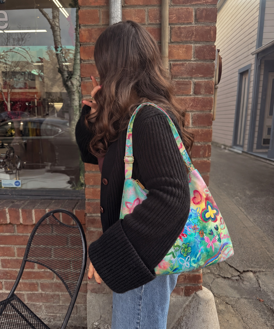 Colorful Butterfly Bloom Shoulder Bag