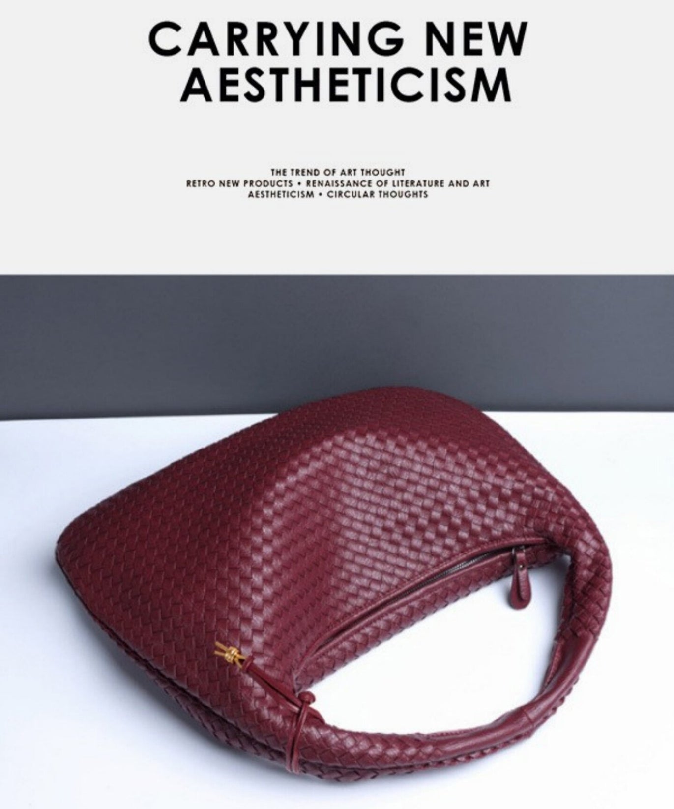 Sienna Woven Crescent Shoulder Bag