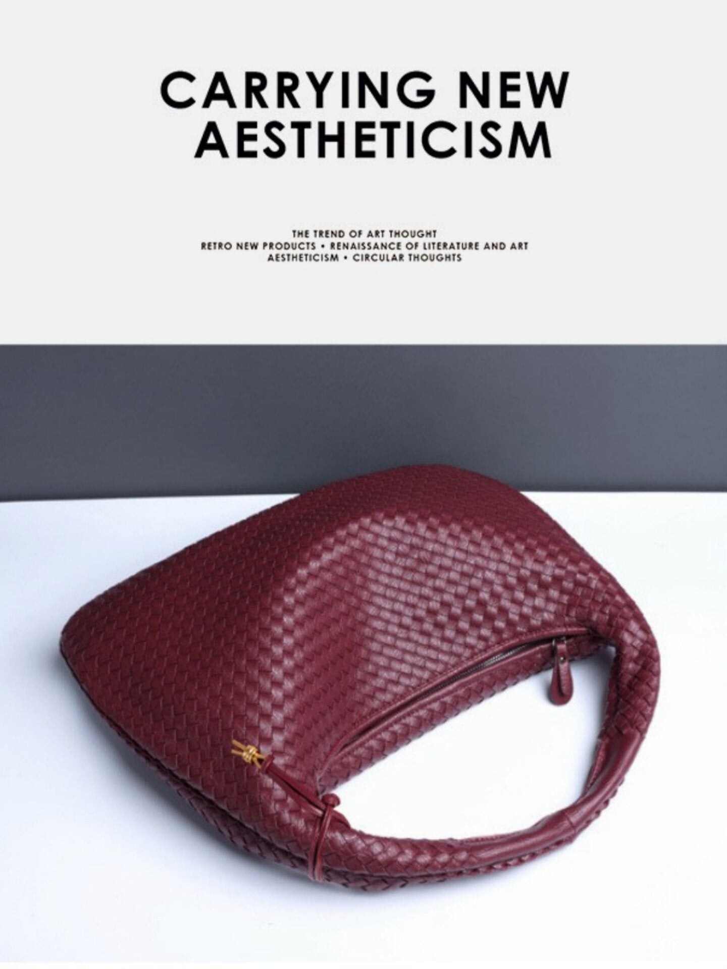 Sienna Woven Crescent Shoulder Bag