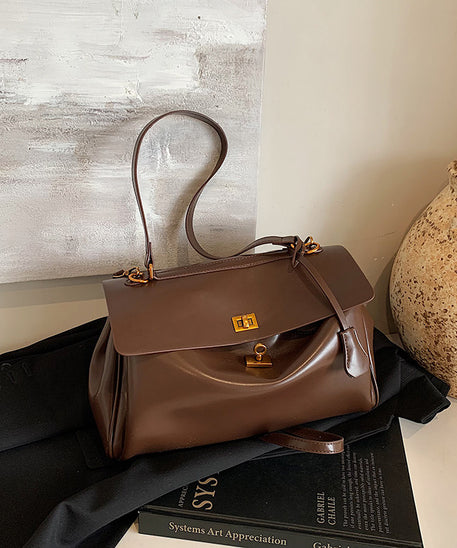 Audrey Vintage Turn-Lock Satchel Bag
