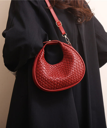 Sac à anse tressé couleur palourde