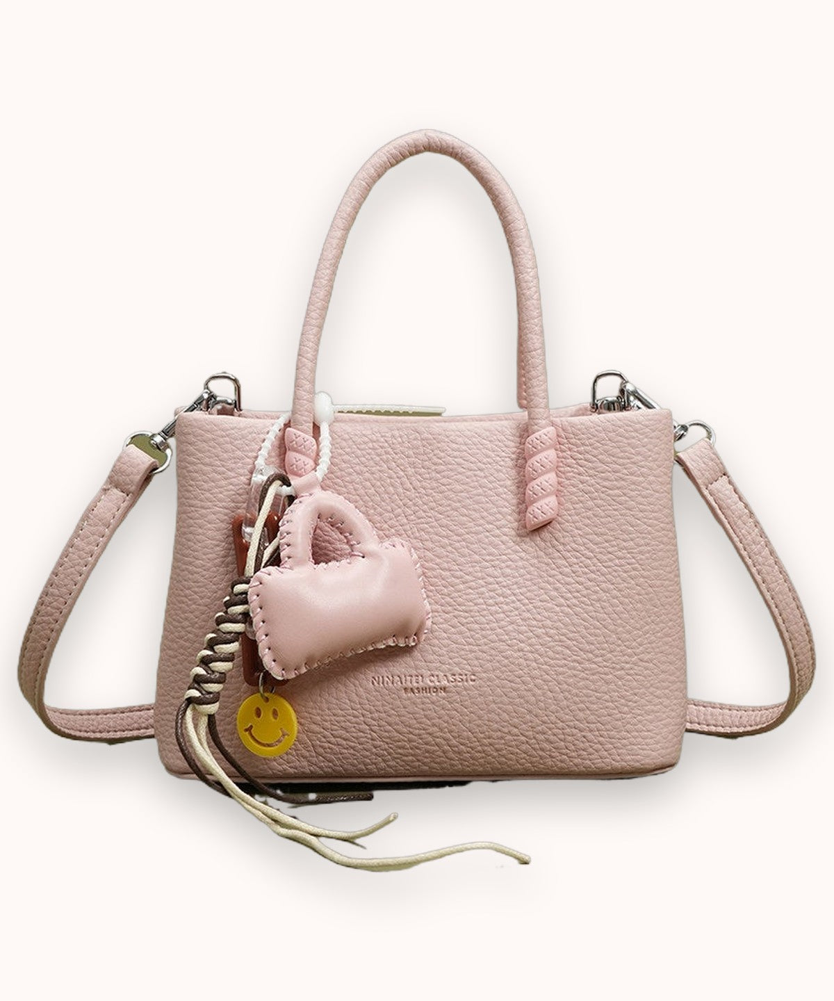 Mini tote in pelle martellata Petal