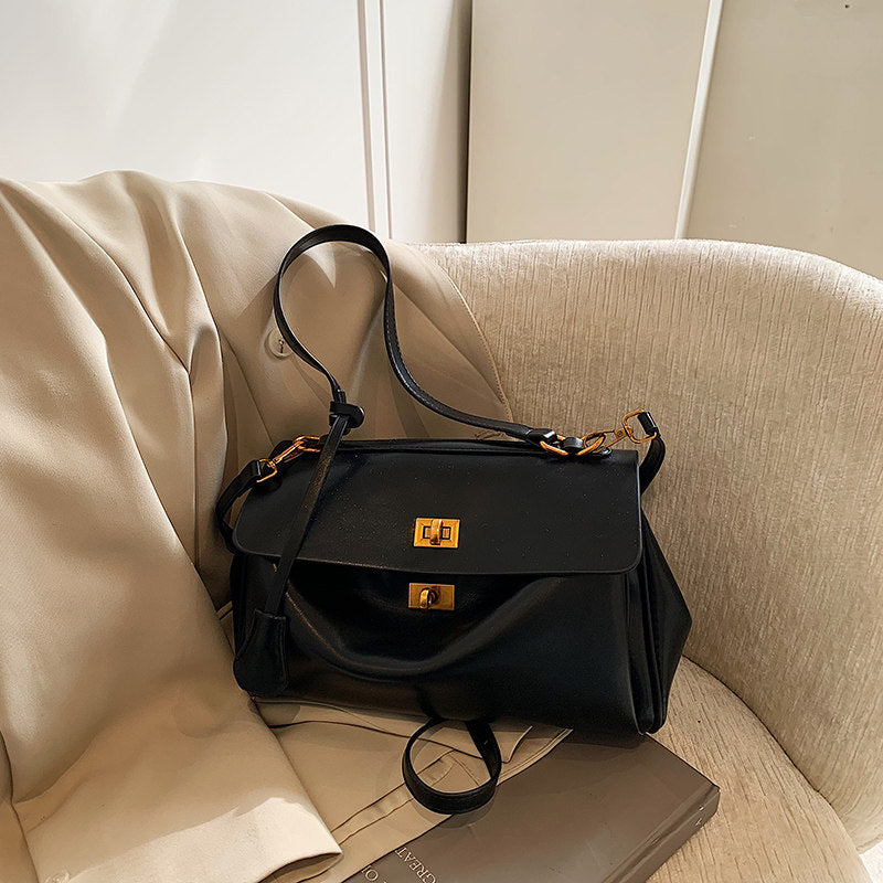 Audrey Vintage Turn-Lock Satchel Bag