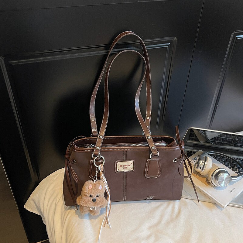 Camden Vintage Contrast-Stitch Tote Bag