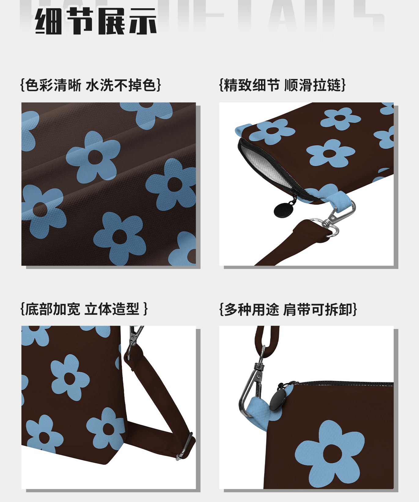 Blue Bloom Canvas Phone Bag