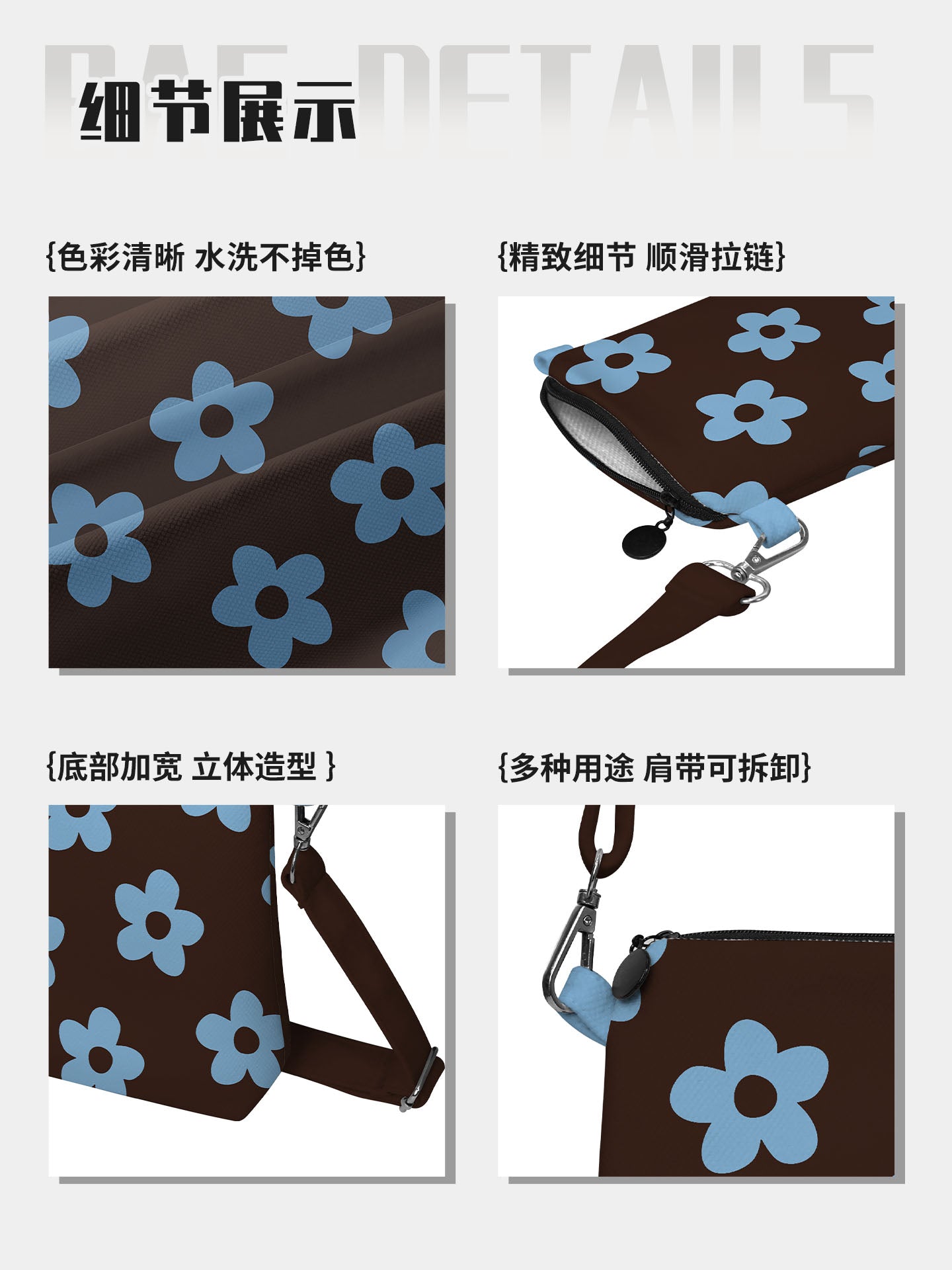 Blue Bloom Canvas Phone Bag