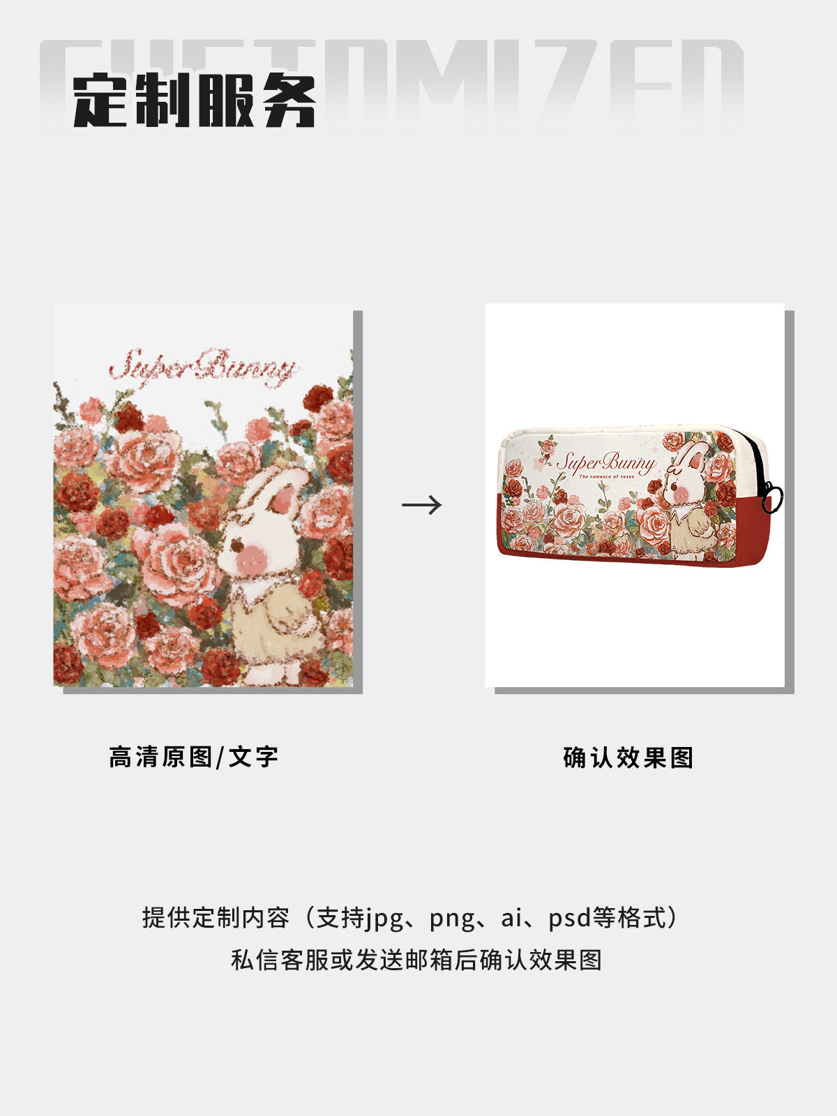 Rose Manor Canvas Flat Pencil Case